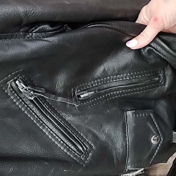 Vintage Hand Airbrushed Marilyn Monroe Leather Jacket, Unisex Size L/XL - Picture 15 of 17